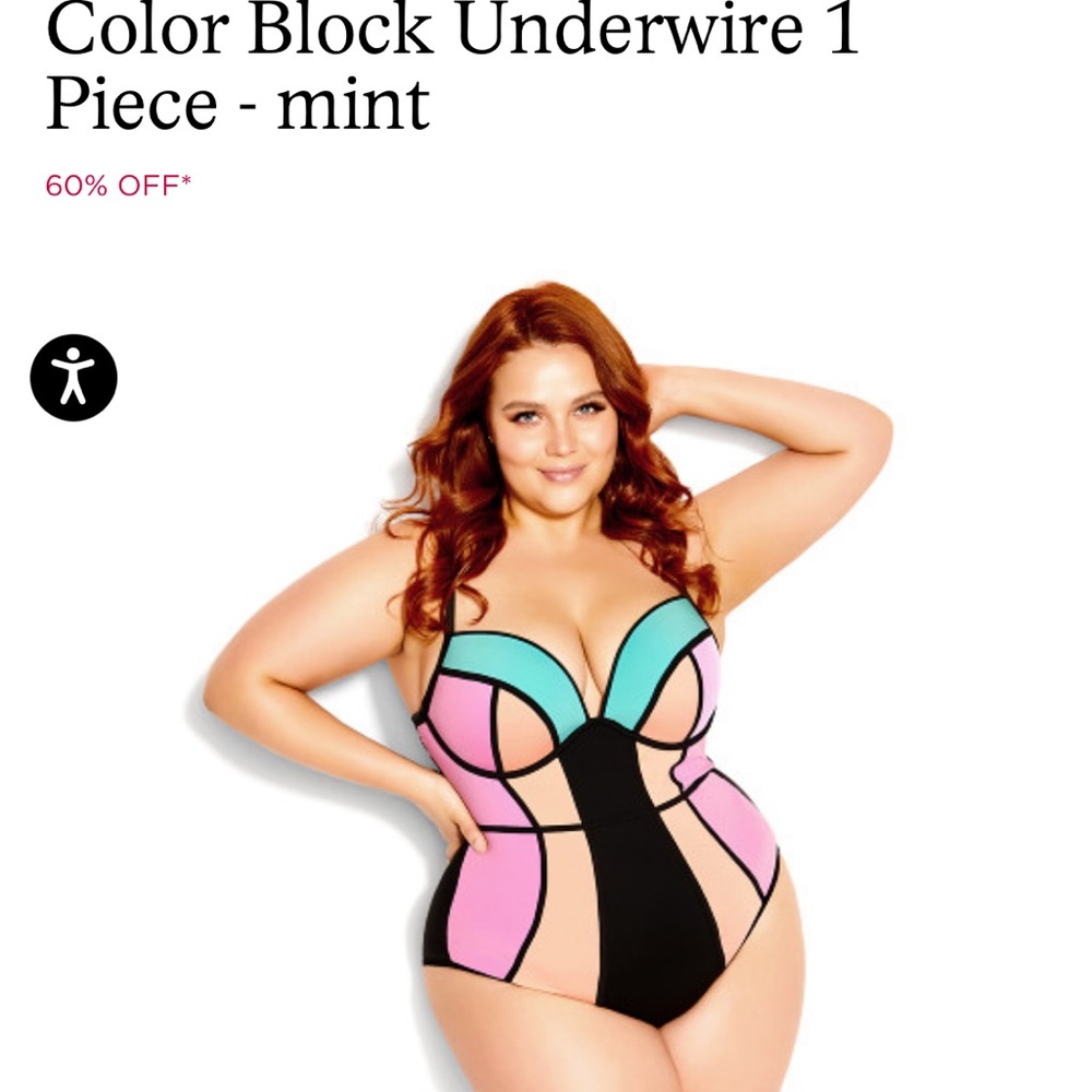 City chic color block swimsuit